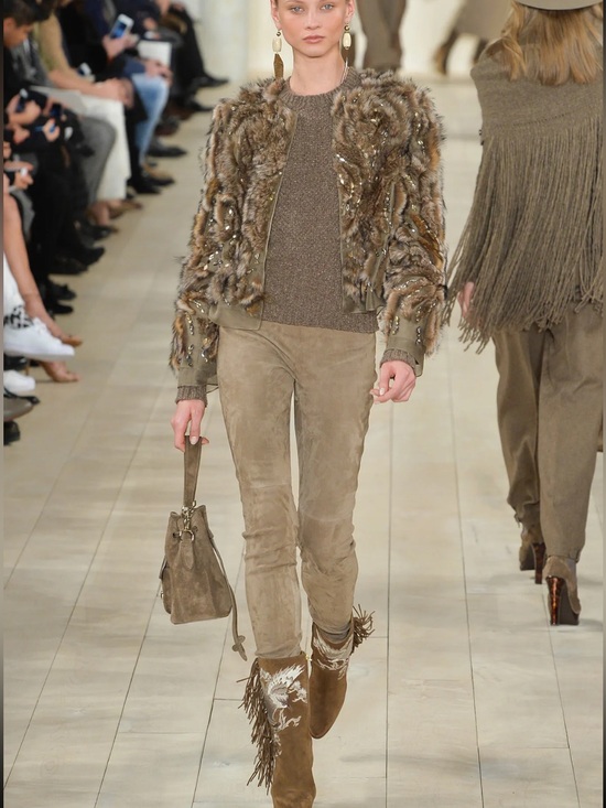 Ralph Lauren Purple Label Pants - Ralph Lauren Collection Tan Suede Leather Pants Pre-Fall 2016 size 4